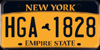 NY license plate HGA1828