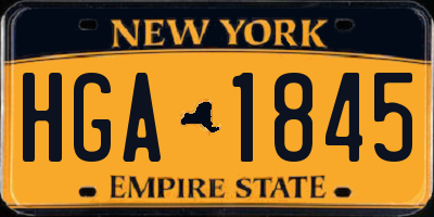 NY license plate HGA1845