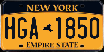 NY license plate HGA1850