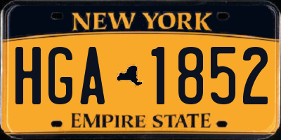 NY license plate HGA1852