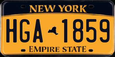 NY license plate HGA1859