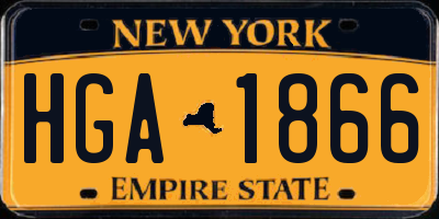 NY license plate HGA1866