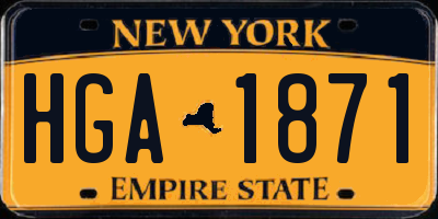 NY license plate HGA1871