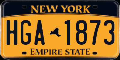 NY license plate HGA1873