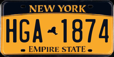 NY license plate HGA1874