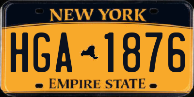 NY license plate HGA1876