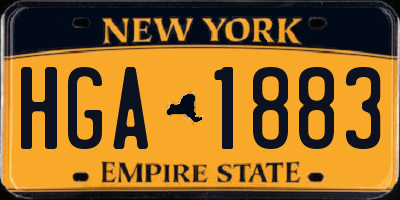 NY license plate HGA1883