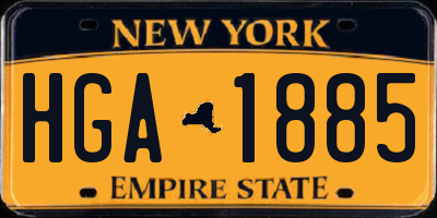 NY license plate HGA1885
