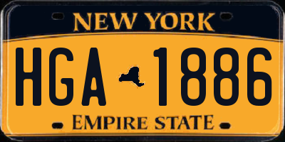 NY license plate HGA1886