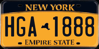 NY license plate HGA1888