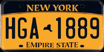 NY license plate HGA1889