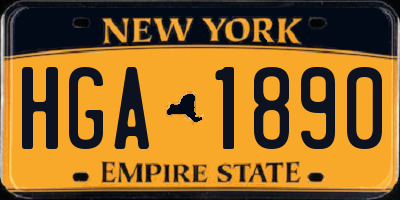 NY license plate HGA1890