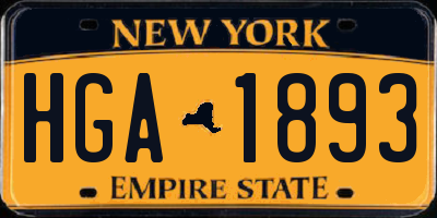 NY license plate HGA1893