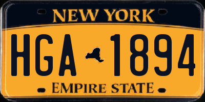 NY license plate HGA1894