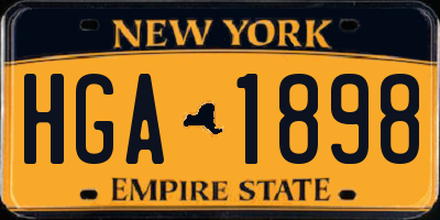 NY license plate HGA1898