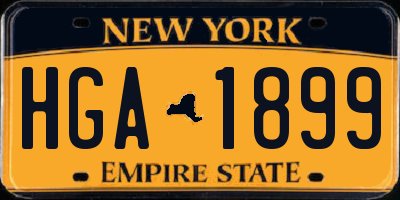 NY license plate HGA1899