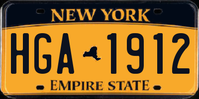 NY license plate HGA1912