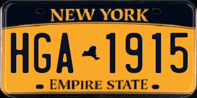 NY license plate HGA1915