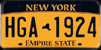 NY license plate HGA1924