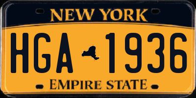 NY license plate HGA1936