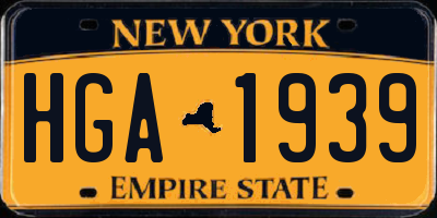 NY license plate HGA1939