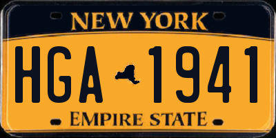 NY license plate HGA1941