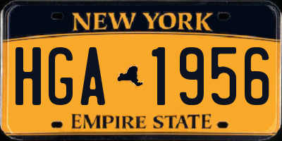 NY license plate HGA1956