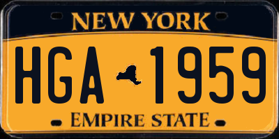 NY license plate HGA1959