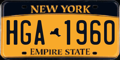 NY license plate HGA1960