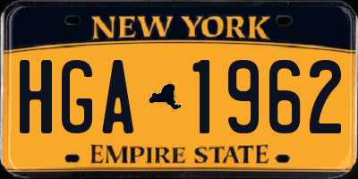 NY license plate HGA1962