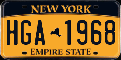 NY license plate HGA1968