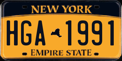 NY license plate HGA1991