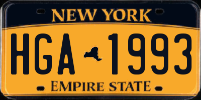 NY license plate HGA1993