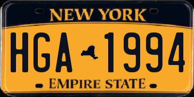 NY license plate HGA1994