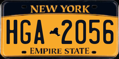 NY license plate HGA2056