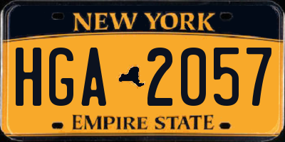 NY license plate HGA2057