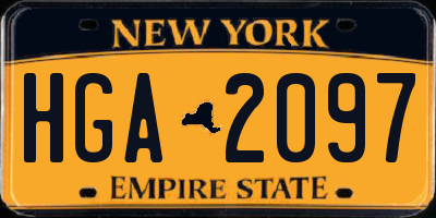 NY license plate HGA2097