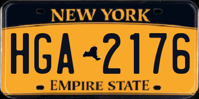 NY license plate HGA2176