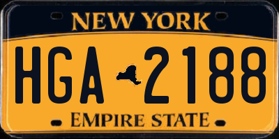 NY license plate HGA2188