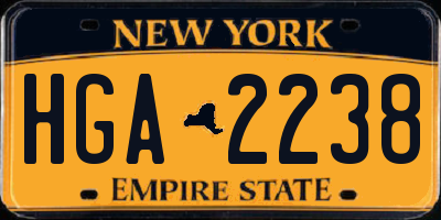 NY license plate HGA2238