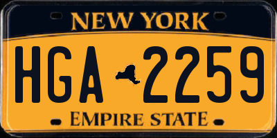 NY license plate HGA2259