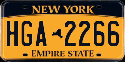 NY license plate HGA2266