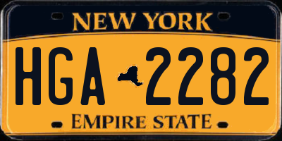 NY license plate HGA2282