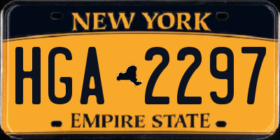 NY license plate HGA2297