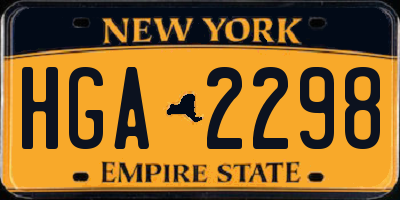 NY license plate HGA2298