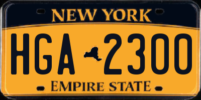 NY license plate HGA2300