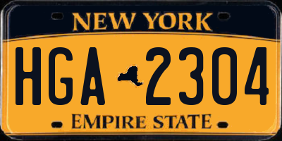 NY license plate HGA2304