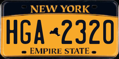 NY license plate HGA2320