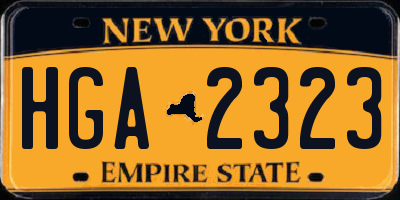 NY license plate HGA2323