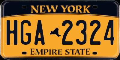 NY license plate HGA2324